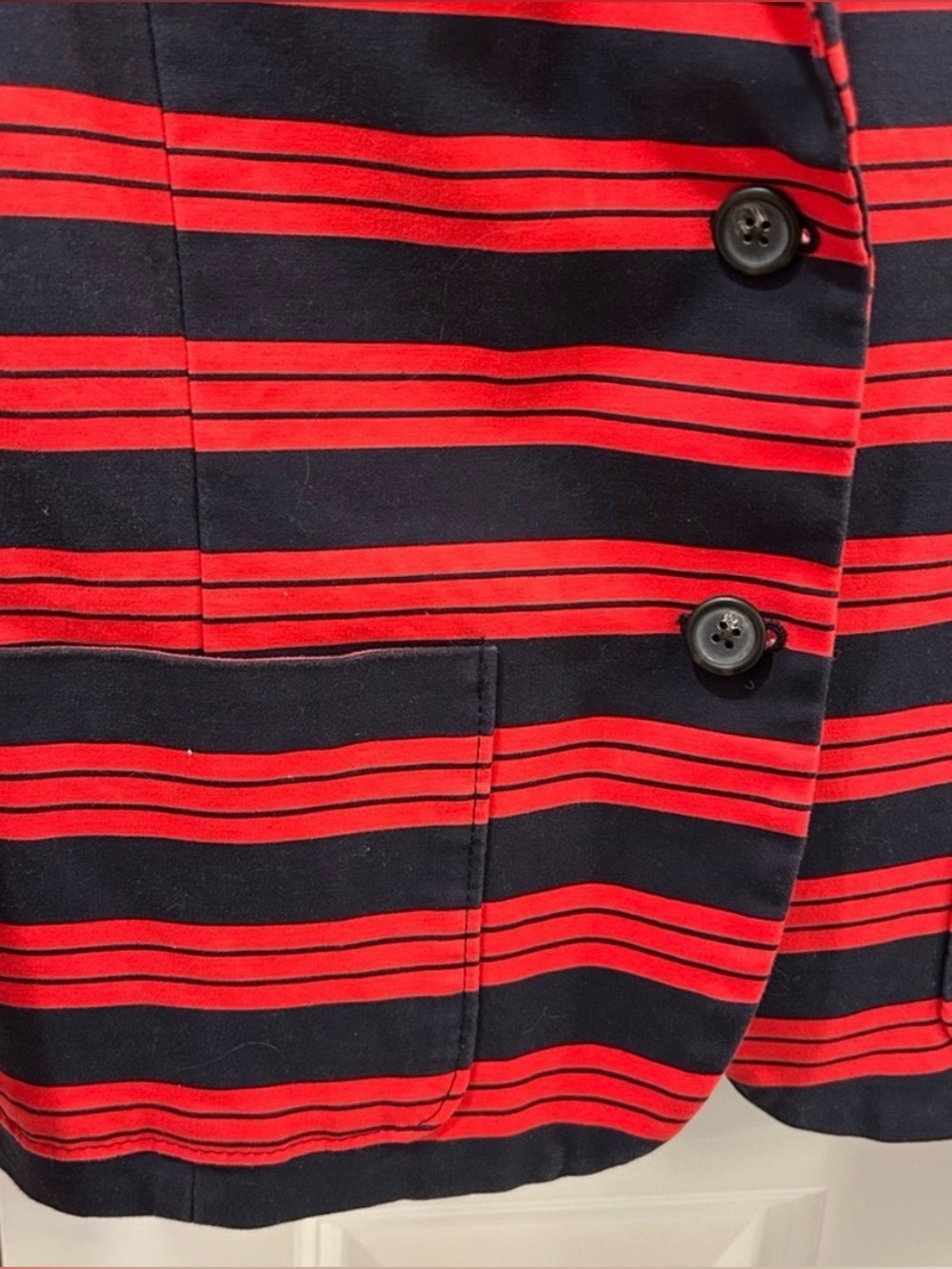GAP Academy Blazer Cotton Navy Red Striped Schoolboy Jacket Dark Academia Preppy - Picture 4 of 10